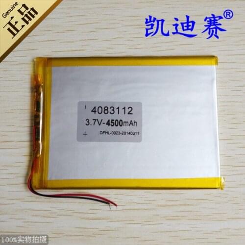 New Hot 3.7V 4500mAh polymer lithium battery 4083112 Tablet PC notebook general-purpose batteries Rechargeable Li-ion Cell