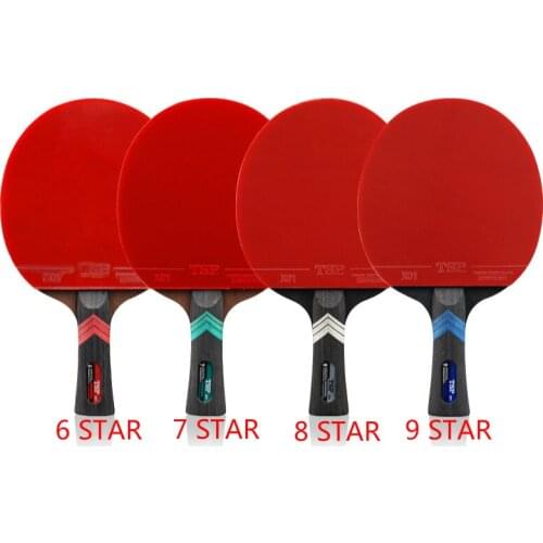 New Arrival TSP Professional Table Tennis Racket Blade Rubber Pimples In High Quality 6/7/8/9 Stars Ping Pong Rackets