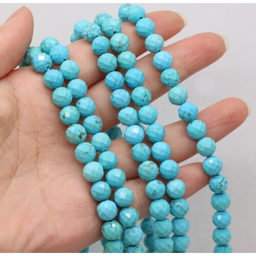 New Style Natural Stone Beads Round Section Green Turquoise Loose Bead 8 MM For Jewelry Making DIY Necklace Earrings Accessory