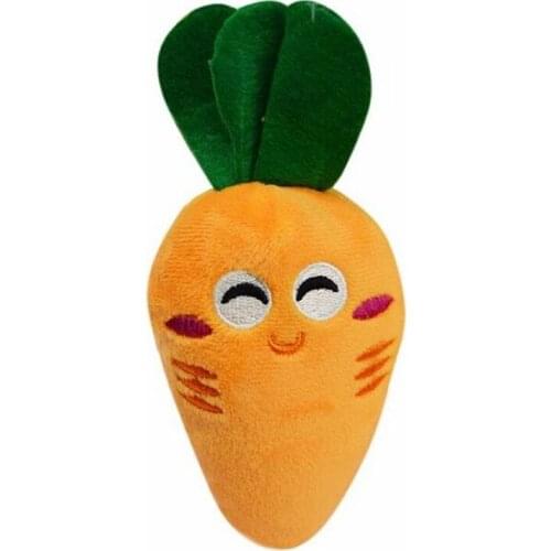 Supply Soft Fleece Smiling Carrot Cute Dog Chew Squeak Toys For Small Dog Puppy