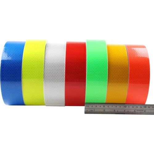 5cm Wide Reflective Tape Safety Warning Conspicuity Film Adhesive tape 2" width red white yellow blue green