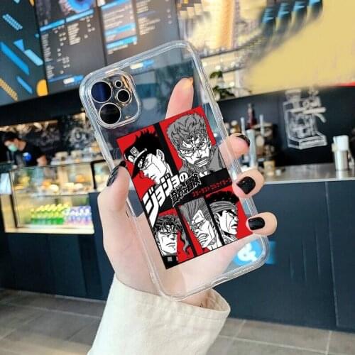 ZUIDID JoJos Bizarre Adventure Transparent Phone Case For iPhone 11 12 Pro X XS MAX XR SE20 7 8 6Plus Anime Cover Soft TPU Funda