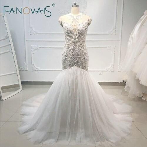 Luxury Mermaid Wedding Dresses With Detachable Train vestido de noiva 2019 trouwjurk robe mariage suknia slubna