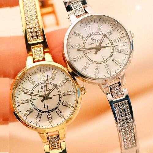 Luxury Brand Ladies Watch Fashion Casual Ladies Quartz Watch Bracelet Gold Alloy Case Rose Gold Mesh Diamond Ladies Watch