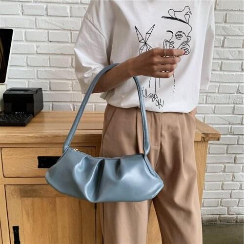 Vintage Soft Leather Shoulder Bag Women 2020 Fashion Luxury Candy Color Handbags Female Fashion Hobo Bag Purses and Clutches