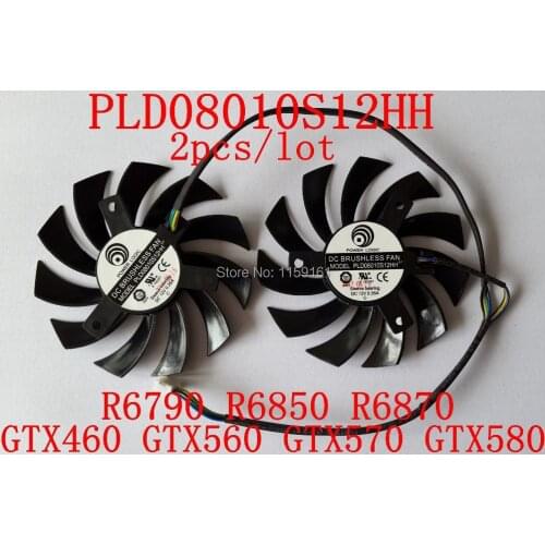 Free Shipping PLD08010S12HH 2pcs/lot 40x40x40mm 12V 0.35A for GTX460 GTX560 GTX570 GTX580 R6790 R6850 R6870 Cooling fan