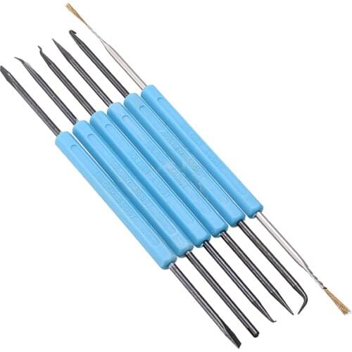 6pcs Carbon Steel Desoldering Aid Tool PCB Repair Assembly Work Solder Assist Tool Kit For Welding Working Tool