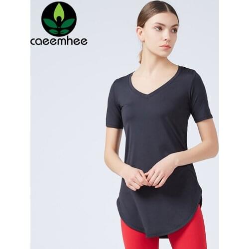 CAEEMHEE Yoga Shirts For Women Loose Sports Tee Short Sleeve Training Yoga Top Workout Blouse Female Outdoor Running T-shirt