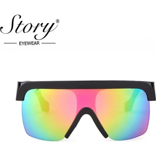 STORY fashion oversized goggle Mask Female 2019 brand designer vintage Visor Large driver black sunglasses shades women S6952G