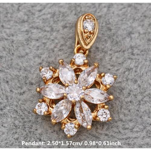 Bohemian Pendant for Women White Gold Plated Red Green Round Zirconia Necklace Pendant Wedding Jewelry accessories Gift