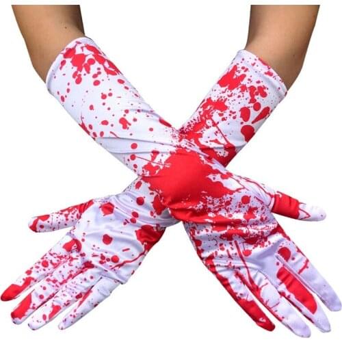 10pair Bleeding Blood Glove Full Finger Gloves Masquerade Costume Accessories Cosplay Props Fancy Dress Party Halloween