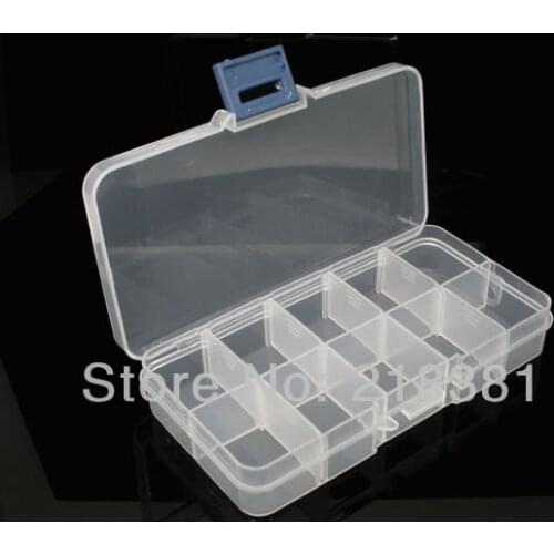 10 Grid Removable Small Storage Box/Bin,Jewerly Boxes,Size 13*6.5*2.3cm, Small Items Dedicated Drug Sewing Kit Small Jewelry
