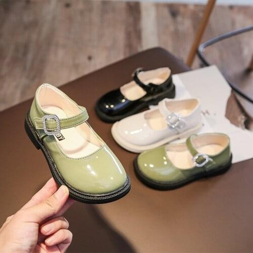 2021 Girls Leather Shoes Black Children Performance Shoes Autumn and Winter New Princess Dress Shoes Elementary School Shoe