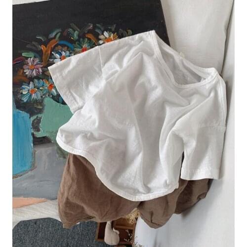 2021 new arrival girls boys summer dots short sleeve casual cotton kids t-shirt