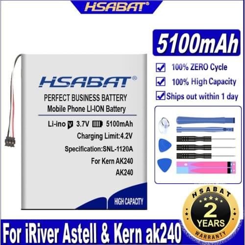 HSABAT AK240 4600mAh Battery for iRiver Astell & Kern AK240 Player 3-wire plug Batteries