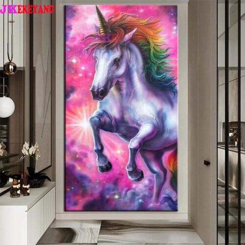 Large size diy 5D diamond painting Full drill unicorn diamond embroidery mosaic cross stitch Y4500