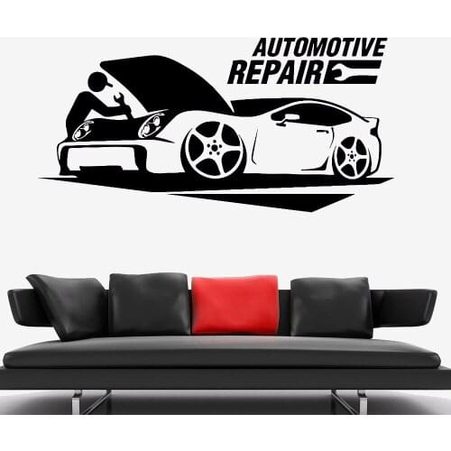 Automotive Repair Car Service Wall Sticker Garage Wall Decor Removable Vinyl Wall Decals Car Repair Decoration Poster X987