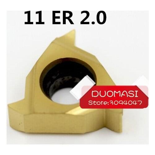 Free Shipping 11ER 2.0ISO Carbide Threading Inserts 60 Deg External Threading Tips,Indexable Inserts for Threaded Lathe Holder