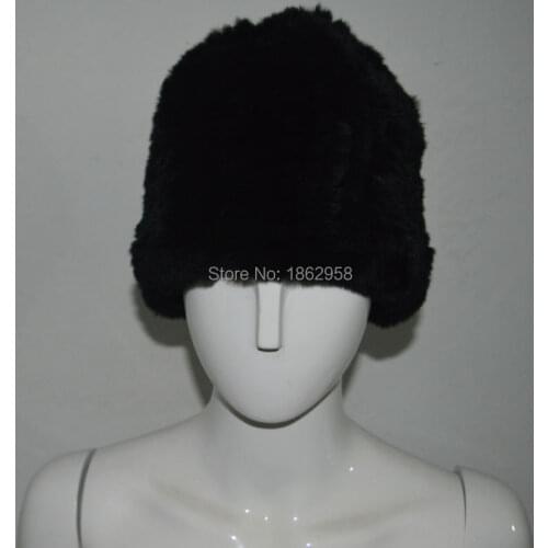 Free Shipping SJ607 Woman Hot Sale Christmas Elastic Knitting Soft Super Rex Rabbit Fur Hat for Woman