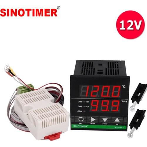 12V Power Supply Digital Temperature and Humidity Controller Intelligent High-precision Industrial Thermostat With Sensor