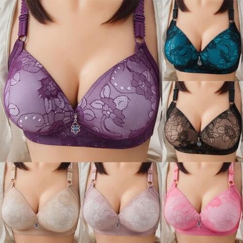 No Steel Ring Bra Large Size lace Thin Bra Underwear Middle-Aged And Elderly Women Underwear