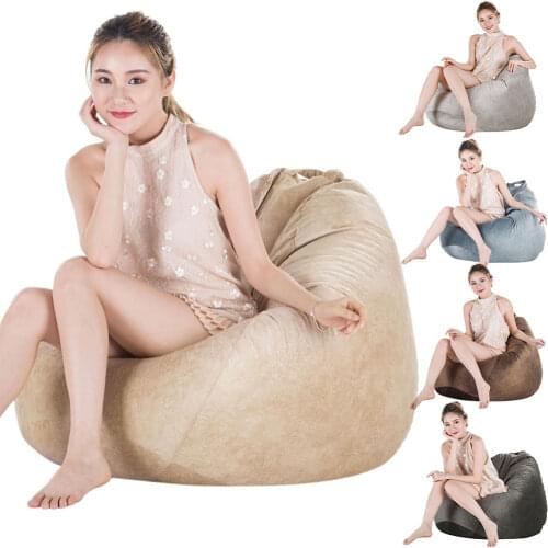Lazy Sofa Cover Solid Chair Covers without Filler/Inner Bean Bag Pouf Puff Couch Tatami Living Room Furniture Cover