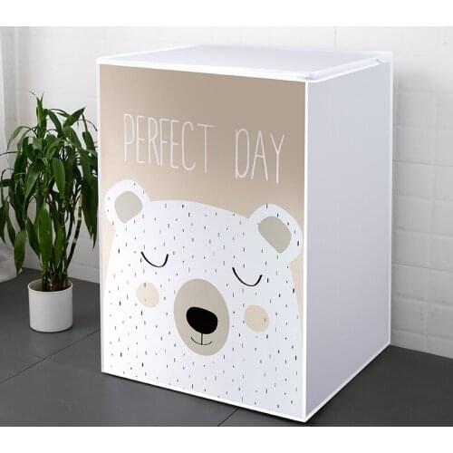 Cartoon Design Drum Washing Machine Cover Washable Zipper Style Waterproof Protective Dust Jacket Front Top Open Cover ZH383