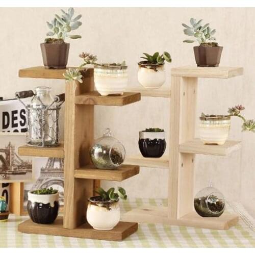 Wooden Flower Rack Plant Stand Multi Flower Stand Shelves Bonsai Display Shelf Yard Garden Patio Balcony Flower Stands