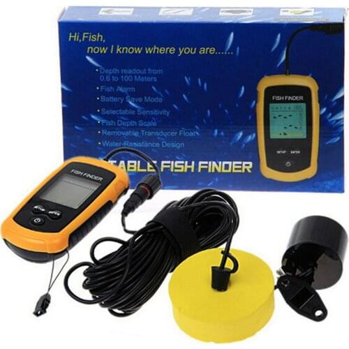 Portable Fish Finder Ice Fishing Sonar Sounder Alarm Transducer Fishfinder 0.7-100m Fishing Echo Sounder
