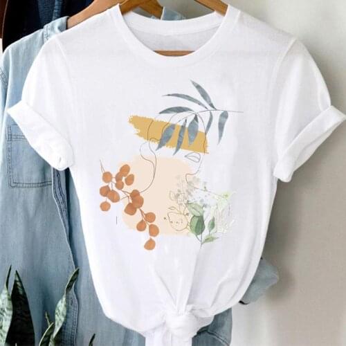Clothes T-shirts Watercolor Lovely Trend Short Sleeve Women Cartoon Casual Fashion Graphic Regular Tshirt Top Lady Female Tee