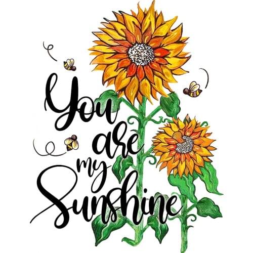 HJMGL DIY 5D Diamond Painting Sunflower Wordart, Full Drill Art Cross Stitch Paint Home Wall Decor You Are My Sunshine