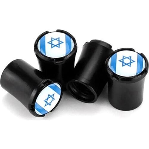 4pcs/Lot Israel Flag Car Tire Valve Caps For Volkswagen VW Golf 6 Passat Polo Wheel Tires Air Dust Waterproof Screw Airtight Cap