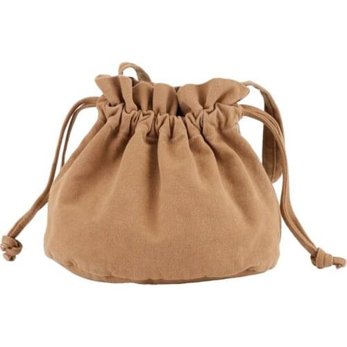 Korean Version Of Net Red Bag With Bucket Casual Simple Messenger Womens Bag Lovely Forest Series Literature And Art Canvas