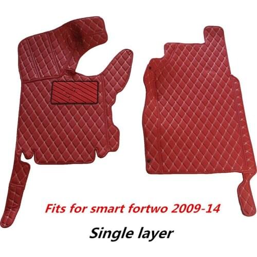 Fits for Mercedes-Benz smart fortwo 2009-2014 car styling accessories car mats PU no smell waterproof Car carpet automoble mat