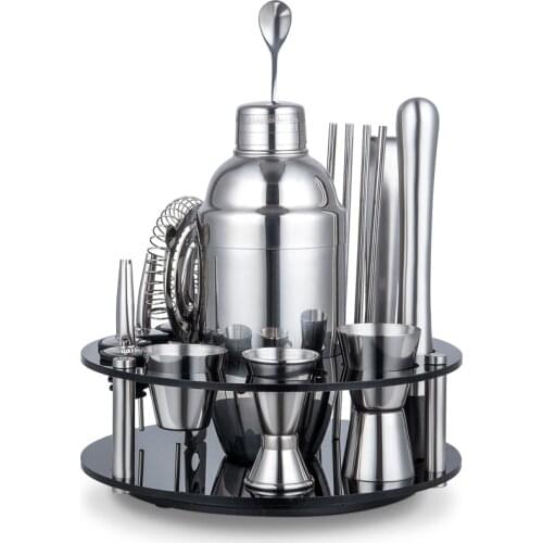 Cocktail Mixer Bartender Stainless Steel Snow Kettle Set Combination Cocktail Tool Vibrator Japanese Style Rotating Frame