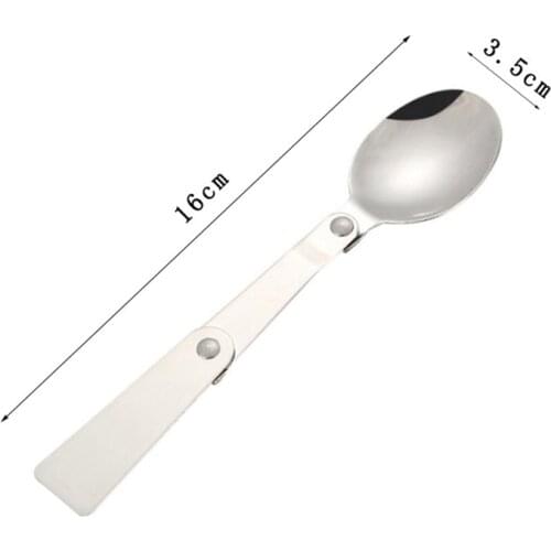 Portable Folding Tableware Set Stainless Steel Spoon and Fork for Thermos Camping Travel and Other Outdoor Activities STTA889