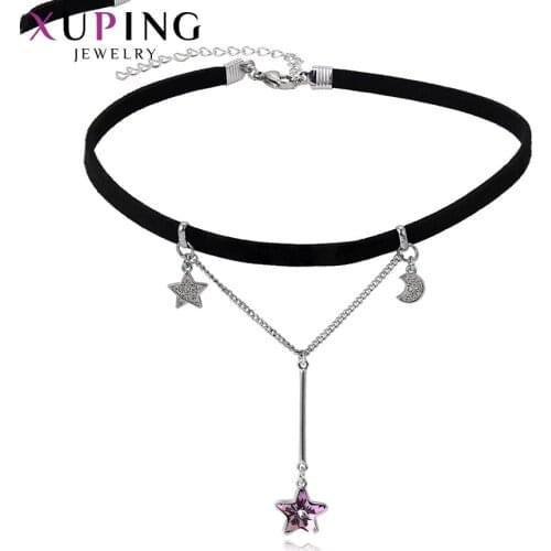 Xuping Jewelry Fashionable Elegant Crystals Necklace for Women Birthday Party Gifts 45077