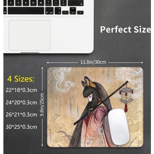 Bad Thoughts-Kitsune Fox Yokai Mouse Pad DIY Print Cushion Kitsune Fox Yokai Youkai Gumiho Kumiho Huli Jing