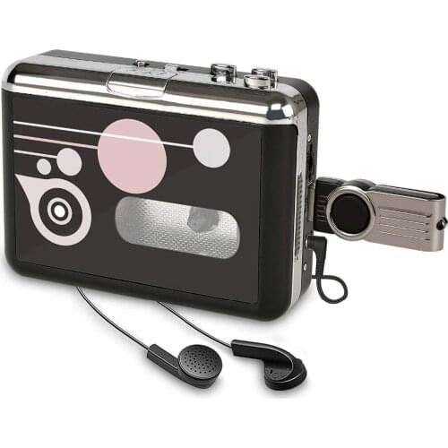 Portable Cassette Player , Digital Audio Music Recorder Tape to MP3 Converter Save into USB Flash Drive/No PC Required