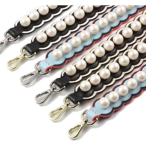 Pearl Real Leather Bag Strap Replacement 30cm Short Handbag Strap Cowhide Shoulder Strap For Bag Accessories Wholesale STP192