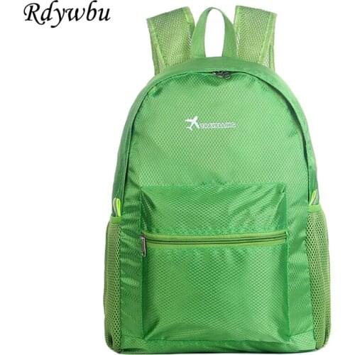 Rdywbu Lightweight Multifunction Waterproof Ultralight Men/Women Casual Travel Backpack Leisure Folding Shoulder Bag Daily H151