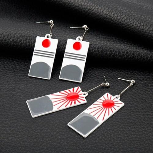 Anime Alloy Drop Earrings Demon Slayer Kimetsu no Yaiba Blade of Ghost Earings For Women Men Cosplay Jewelry Accessories Gift