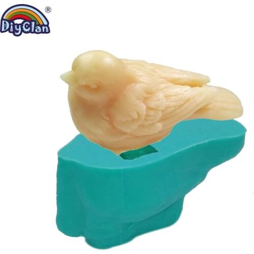 3D Sparrow Bird Silicone Mold For Candle Soap Making Bird Shape Cake Salt Sculpture Chocolate Mold Resin Aroma Molds Cake Decor