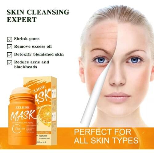 Vitamin C Moisturizing Mask Oil-control Brighten Mask Removing Blackhead Cleansing Pores Solid Mask Mud Stick Skin Care TSLM2