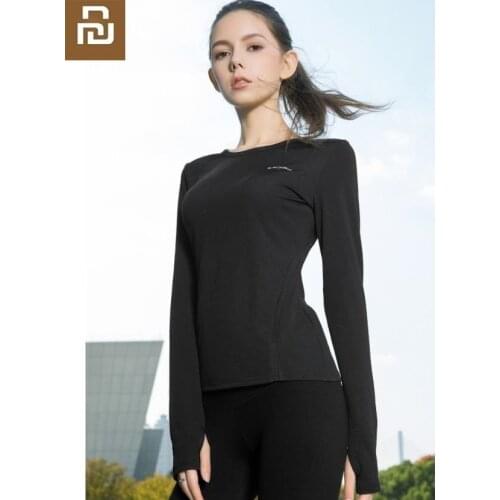 Youpin Womens single guide wet splice Slim fit Running Long sleeve Sports t-shirt Ultra light breathable Comfortable Sweatshirt