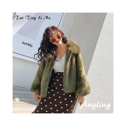 Top brand Style 2020 New High-end Fashion Women Faux Fur Coat C17 high quality