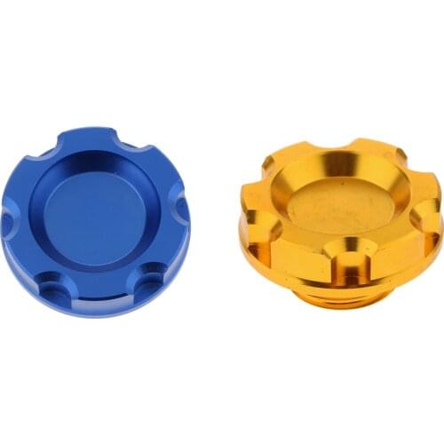 2PCS M32x3.5 Car Oil Tank Cover Cover Plug Fit For , Golden + Blue