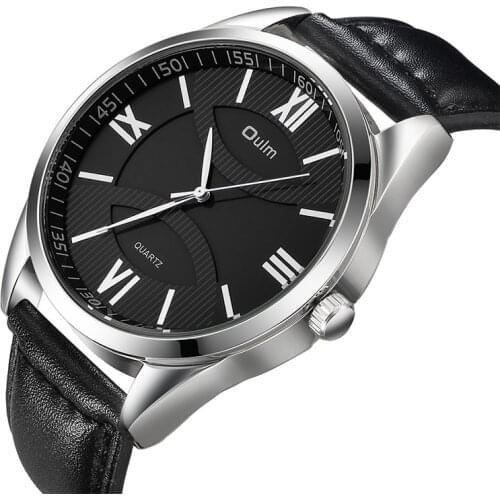 2021 Mens Fashion Trend Quartz Watch Multi Time Zone Fashion Luxury Belt Watch