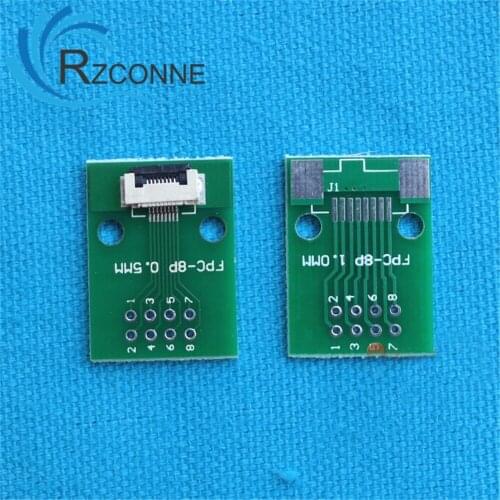 3pcs/lot 8P FFC FPC Adapter 0.5MM/1.0MM Pitch w/ 0.5mm flip cover to 2.54mm 8Pin Flat Cable Socket Connector for TFT LCD new