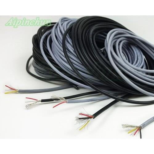 Aipinchun 5Meters 16.4ft 2 3 4 5 Core Shielded Wire UL 2547 28AWG 2.1 Channel Audio Line Signal Cable Shield Wire for Amplifier